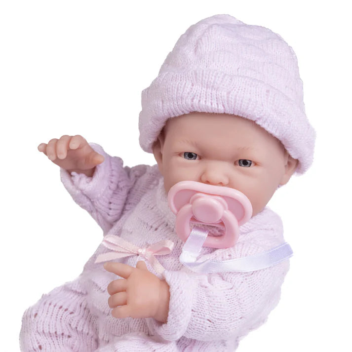 Mini La Newborn All Vinyl 9.5 inches Real Girl Baby Doll dressed in Pink