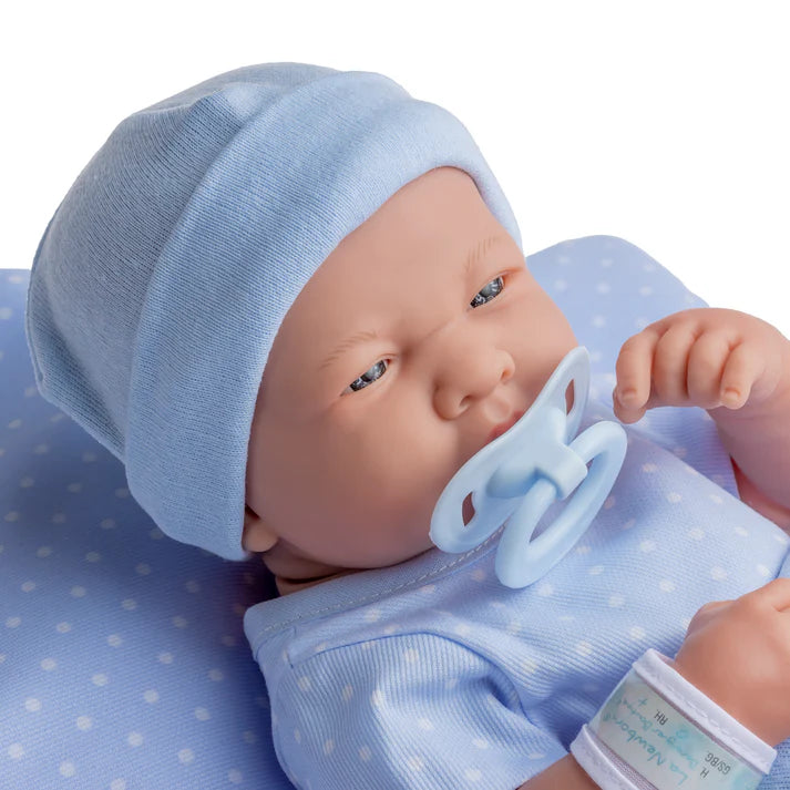 La Newborn Boutique 14 Inch Real Boy Baby Doll-Blue Outfit 9 Pcs Set