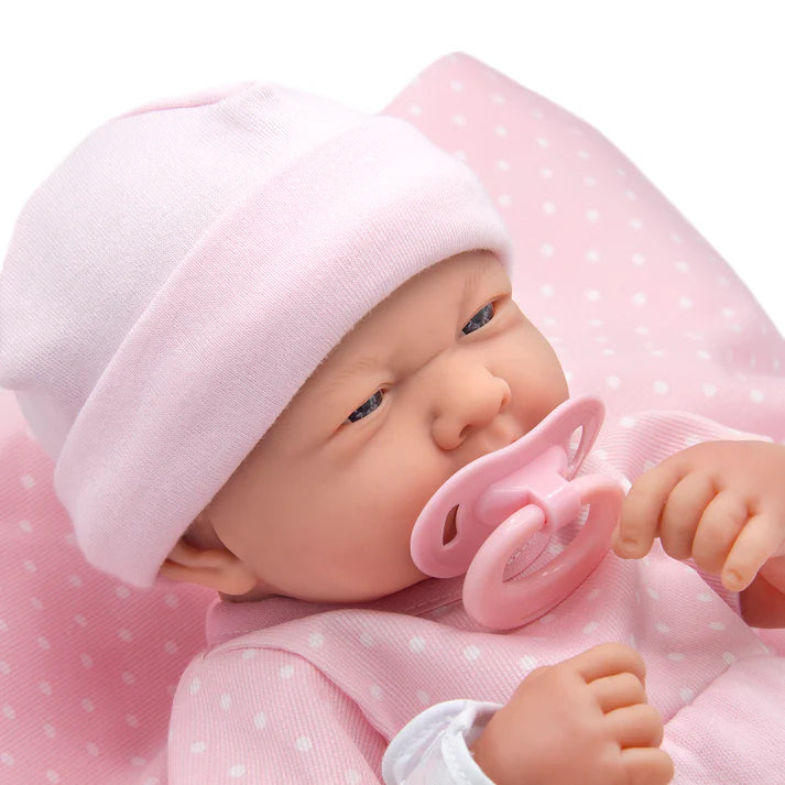 La Newborn Boutique 14 Inch Real Girl Doll-Pink Outfit 9 Pcs Gift Set