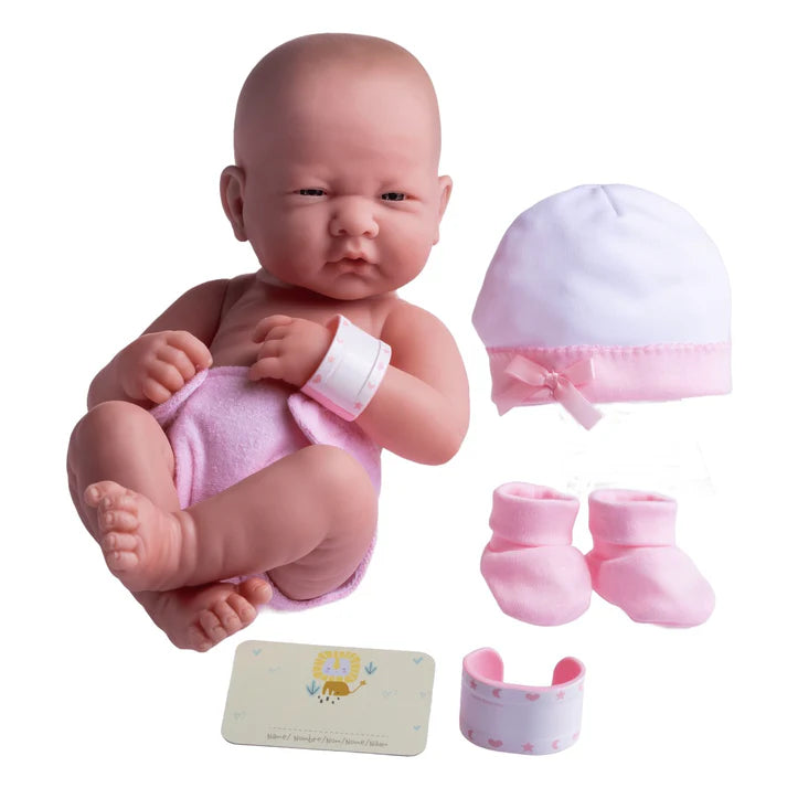 La Newborn Nursery 8 piece Layette Pink Baby Doll Gift Set 14 inch Lifelike Newborn Doll-Accessories-Ages 2+