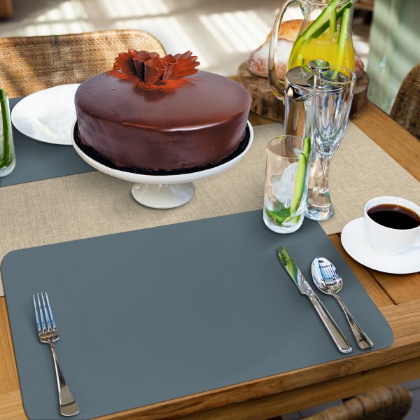 Blue/Grey – PVC Leather Placemat
