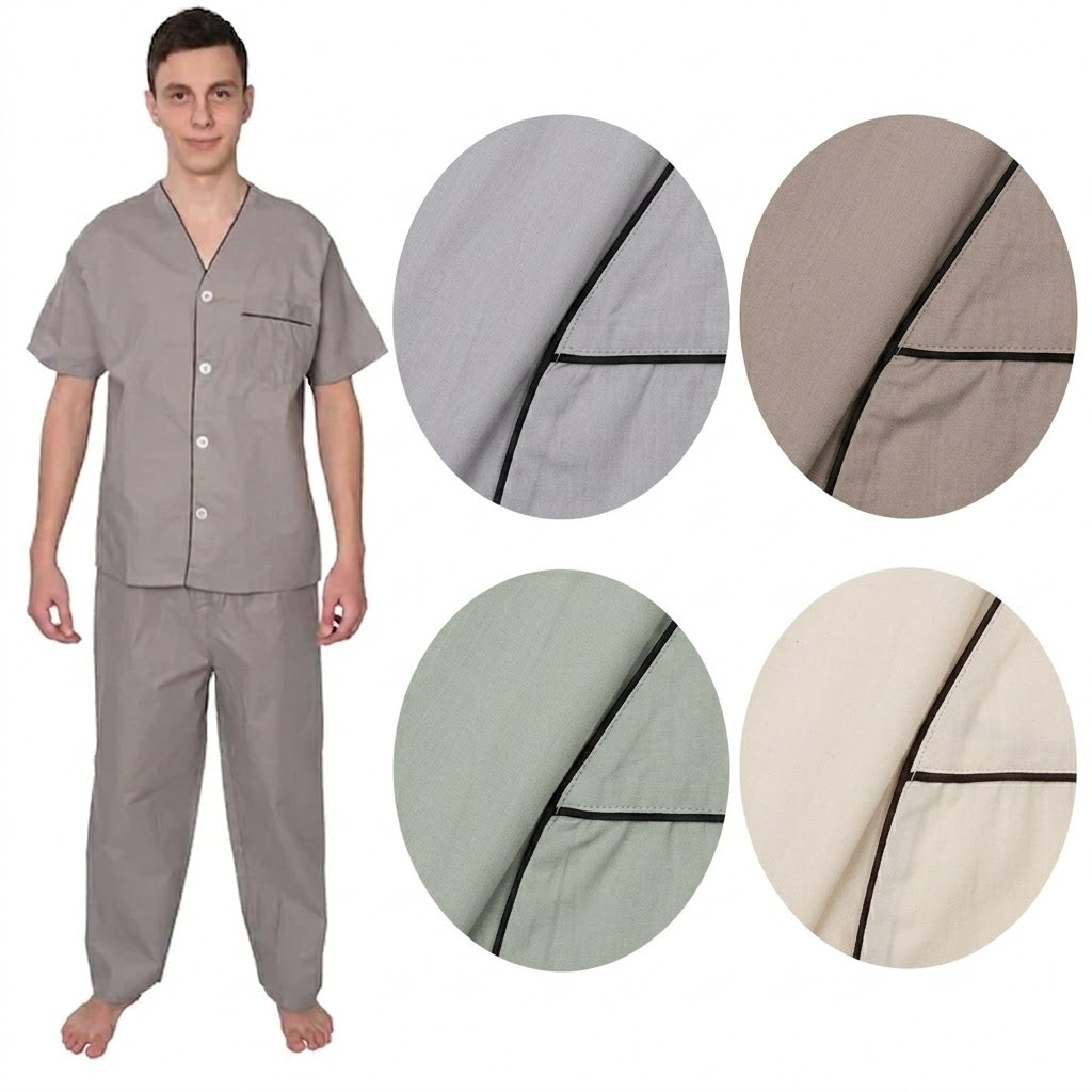 Men´s Pajama Short Sleeve w/ Long short Beige