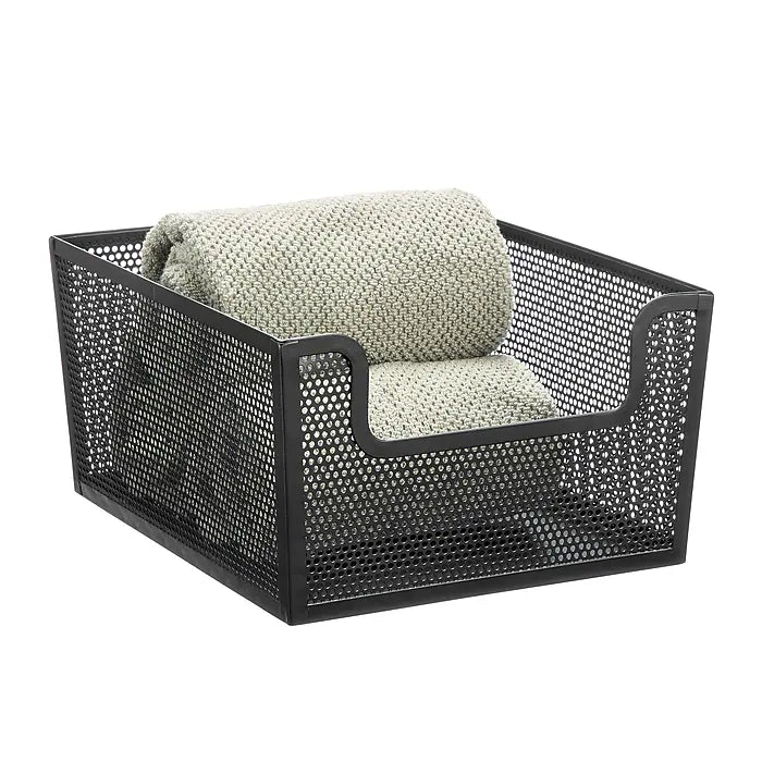 12 x 10 x 6  Frame Dip Front Basket Matte Black