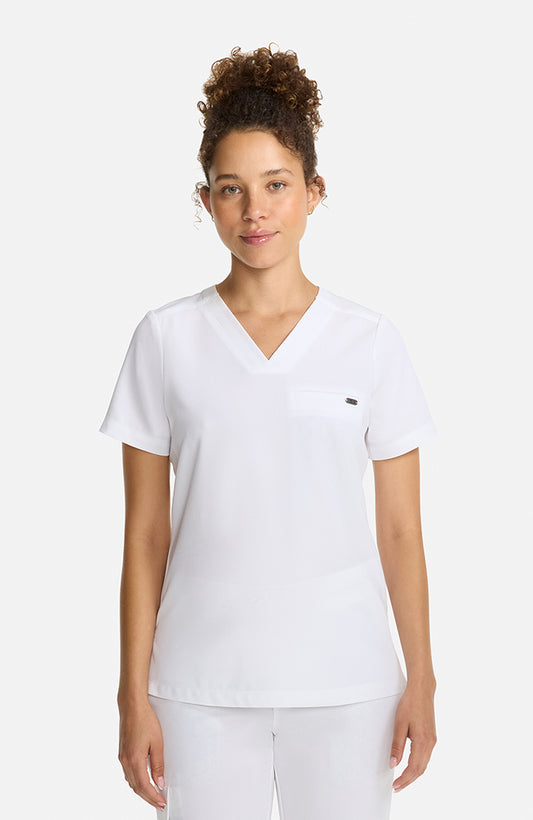 Billie V Neck Top White Gardenia