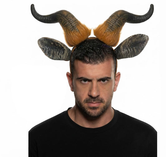 Foam Bull Horns Headband with Ears