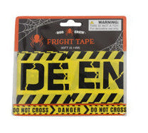 Fright Tape 30 Feet on 12pc Tcd/Polybag w/Cello Sleeve Yellow-DO NOT CROSS-DANGER