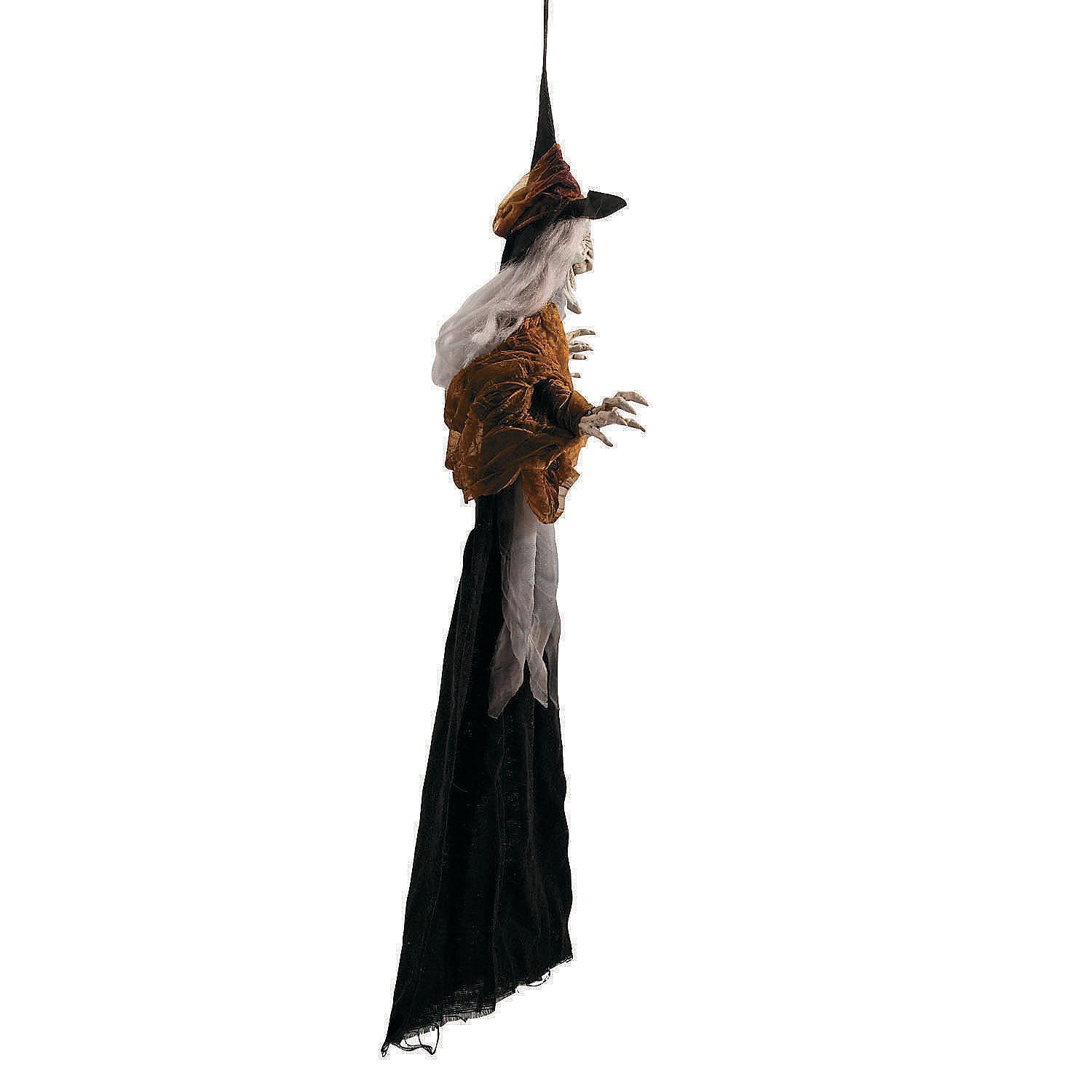 27 1/2" Hanging Smiling Witch with Gray Hair
