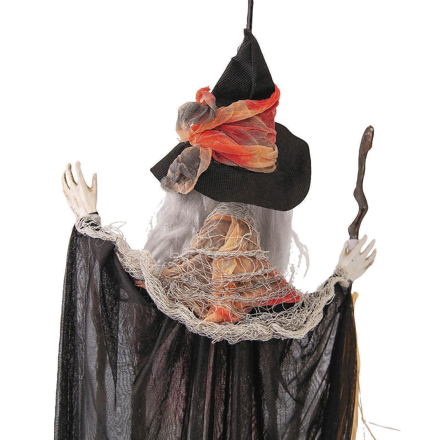 2FT Hanging Witch with Hat & Broom