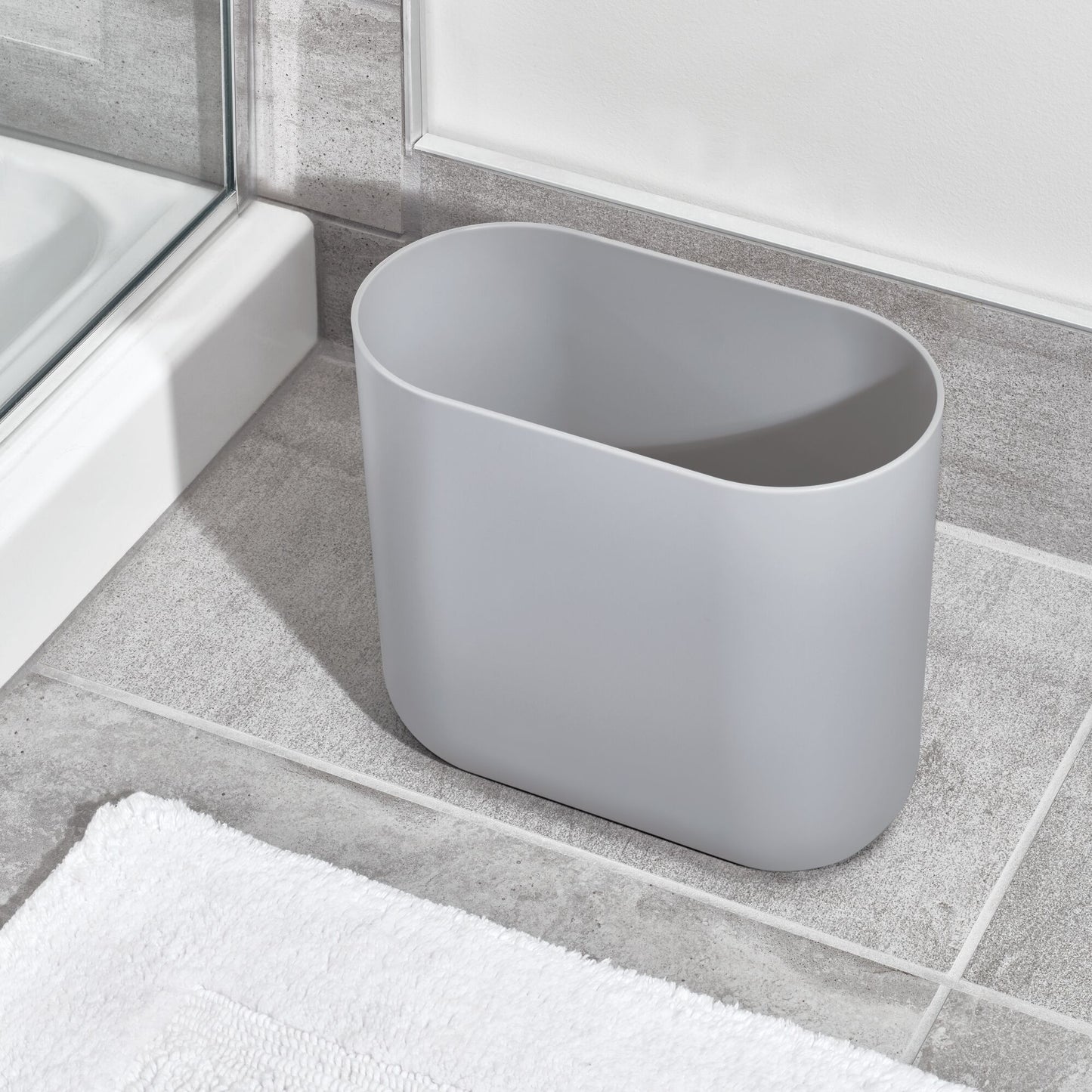 Slim Waste Can 10.6" x 5.5" x 9.8" Gray
