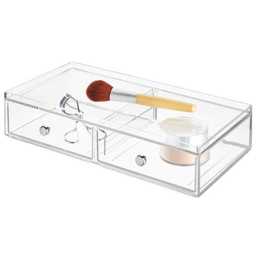 2 Drawers  Wide  Clear