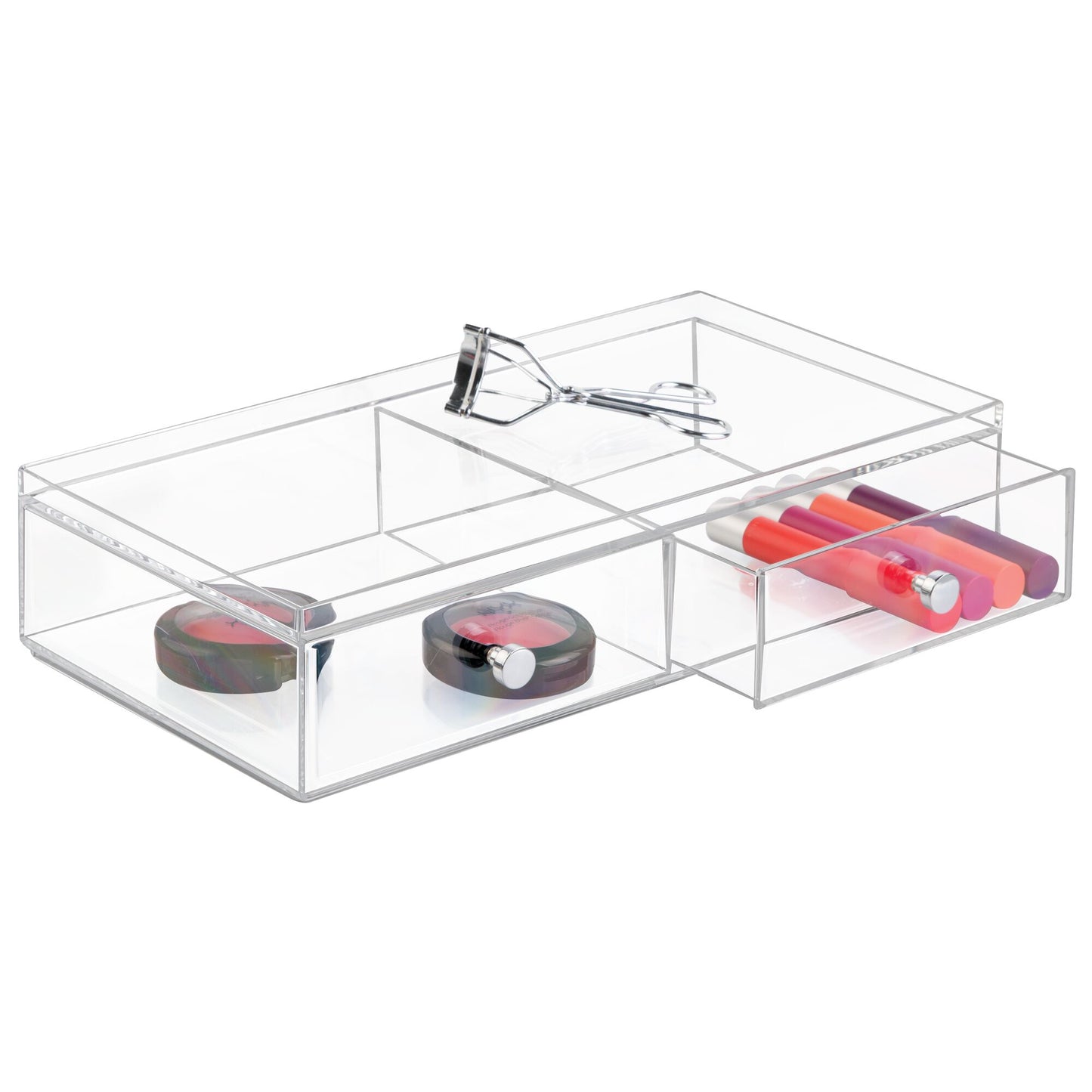 2 Drawers  Wide  Clear