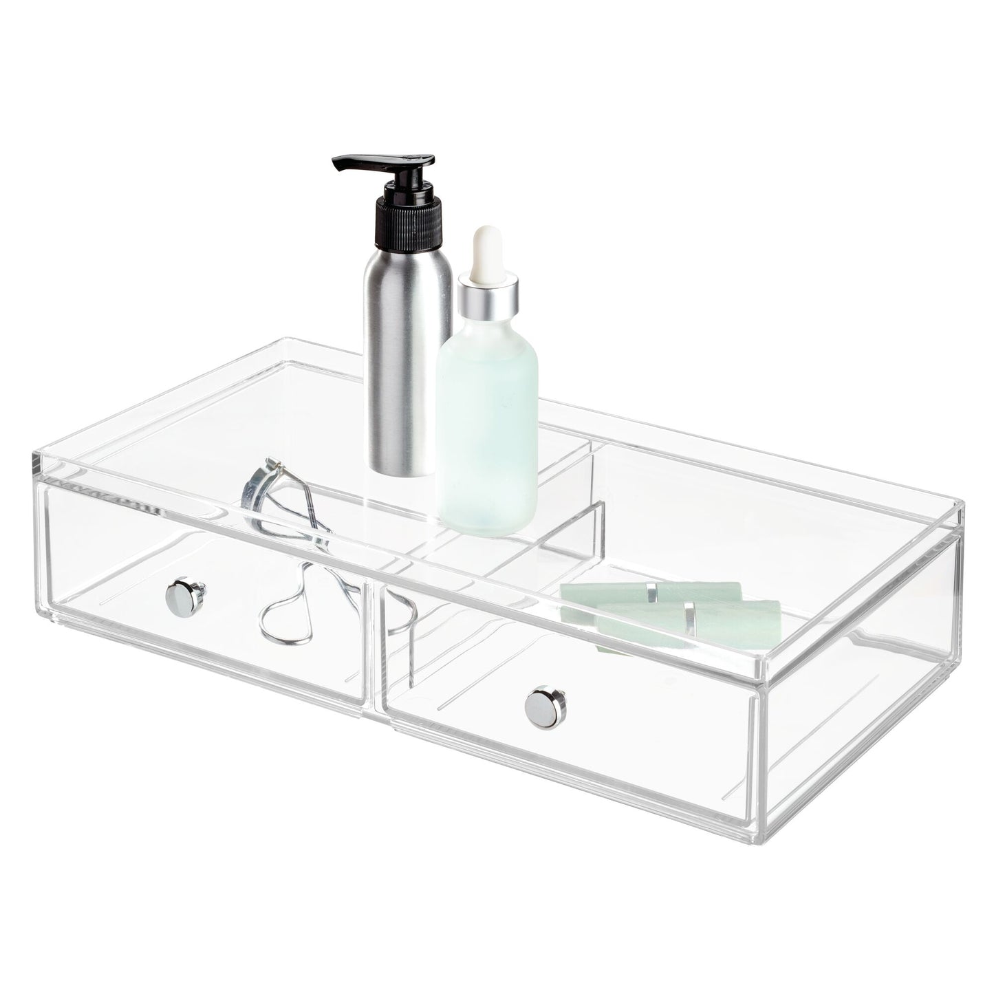 2 Drawers  Wide  Clear