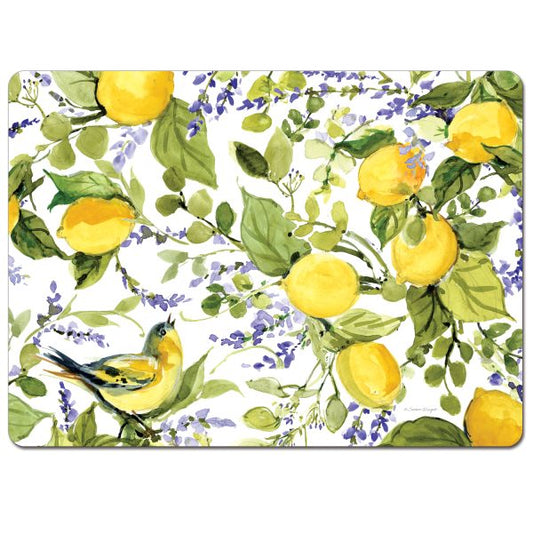 Watercolor Lemons – Hardboard Cork-back Placemats-Set of 4