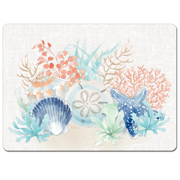 Seaside – Hardboard Cork-back Placemats-Boxed Set 4Pk