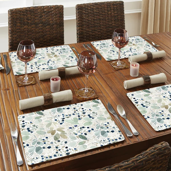 Azul/Gris – Salvamanteles de cuero PVC