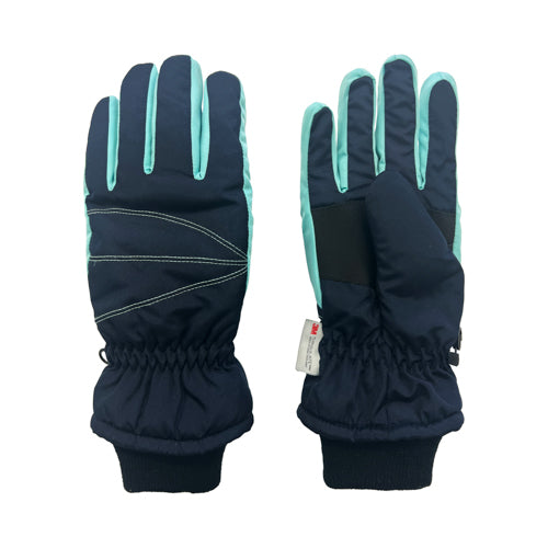 TASLON SKI GLOVE - SIZE 4-6x  NAVY / AQUA