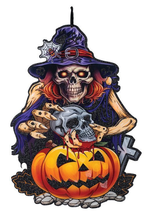 Spooky Feliz Halloween LED Light-Up Core Board Hanging Decor