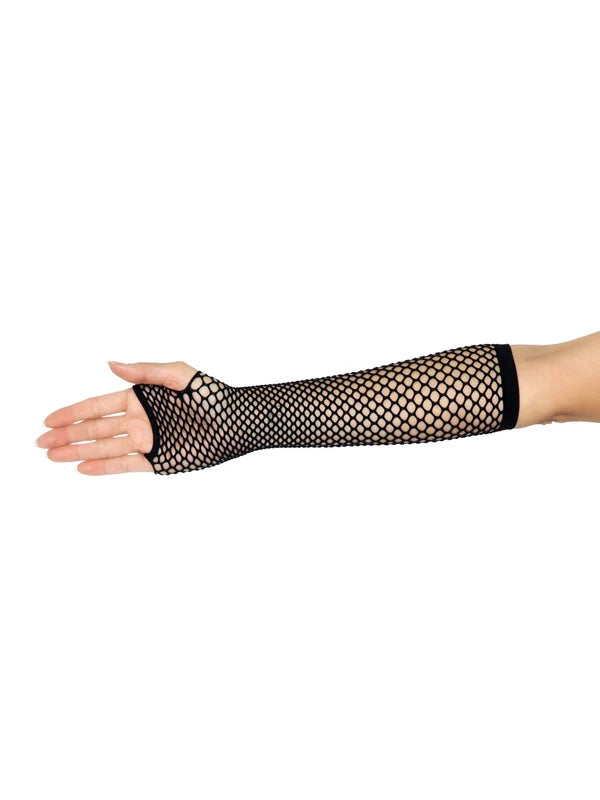 Triangle Net Fingerless Arm Warmer Gloves Black