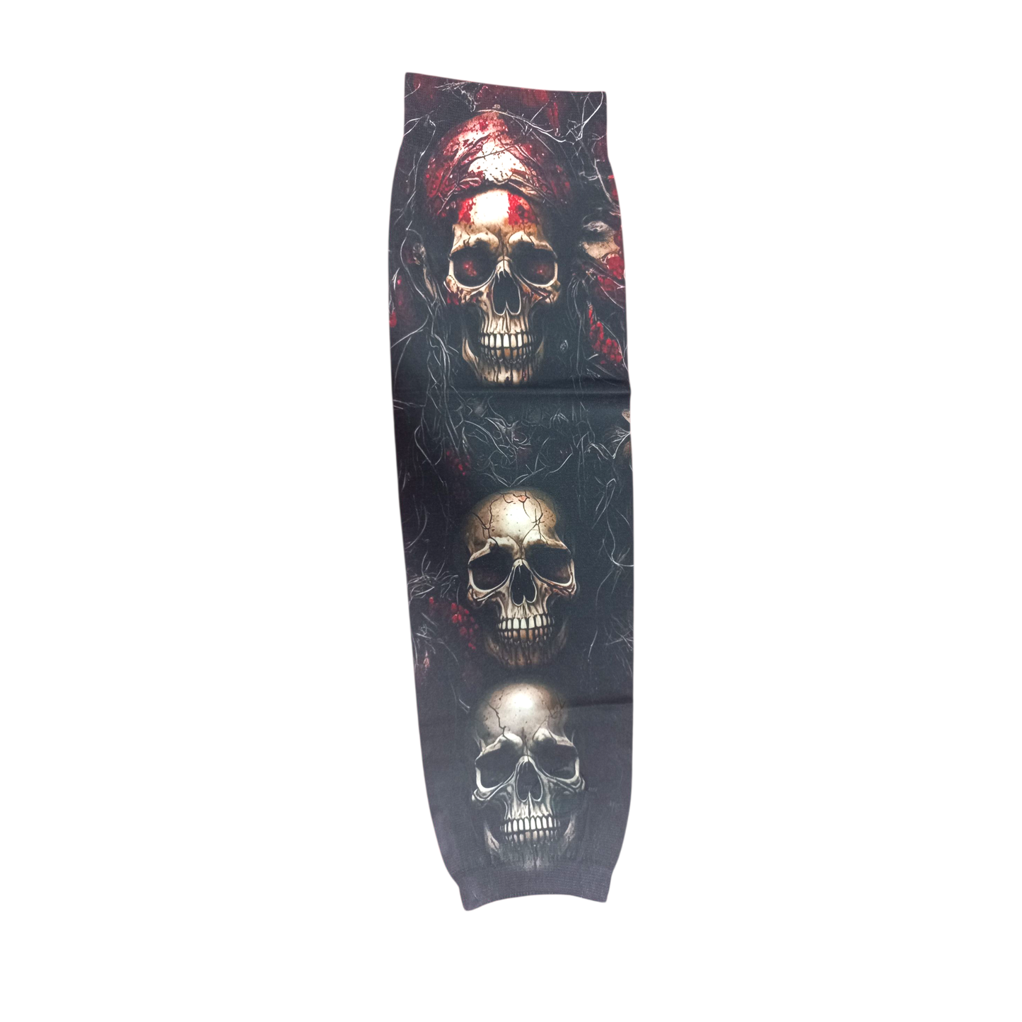 Gruesome Skulls Stack Print Slip-On Halloween Tattoo Sleeves