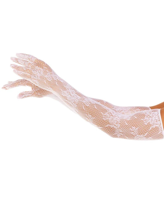 Guantes de satén extralargos hasta el codo