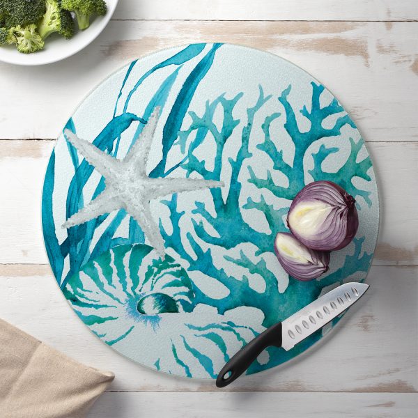 Coral Life  Round Glass Counter Saver