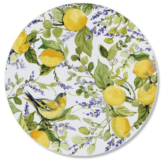 Watercolor Lemons – Round Glass Counter Savers