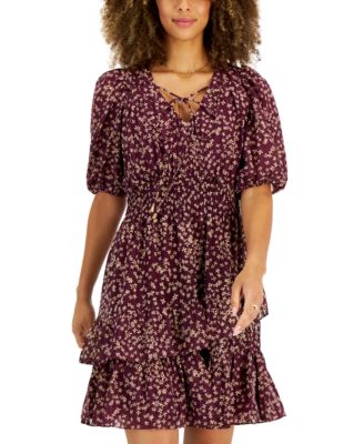 Women's Tiered-Hem Peasant Dress
