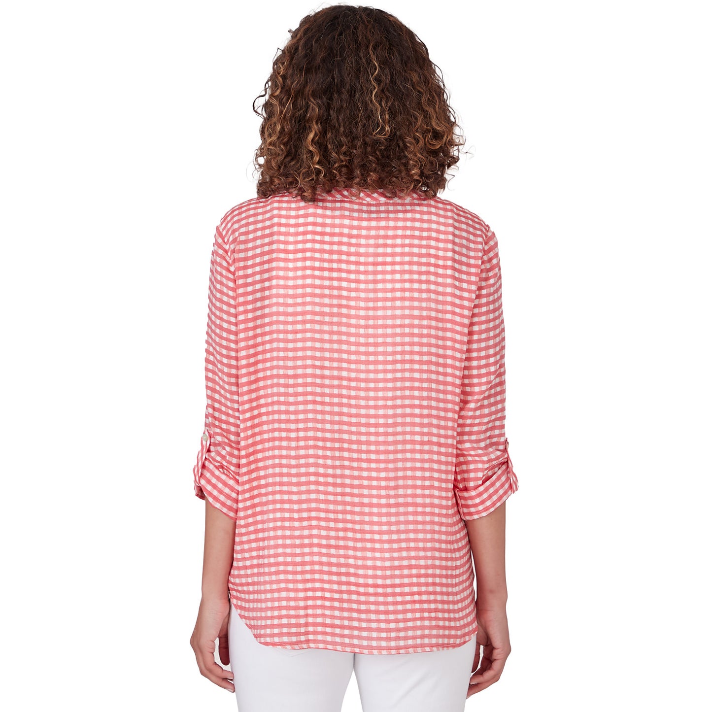 Gingham Silky Slub Top Punch Multi - Ruby Rd