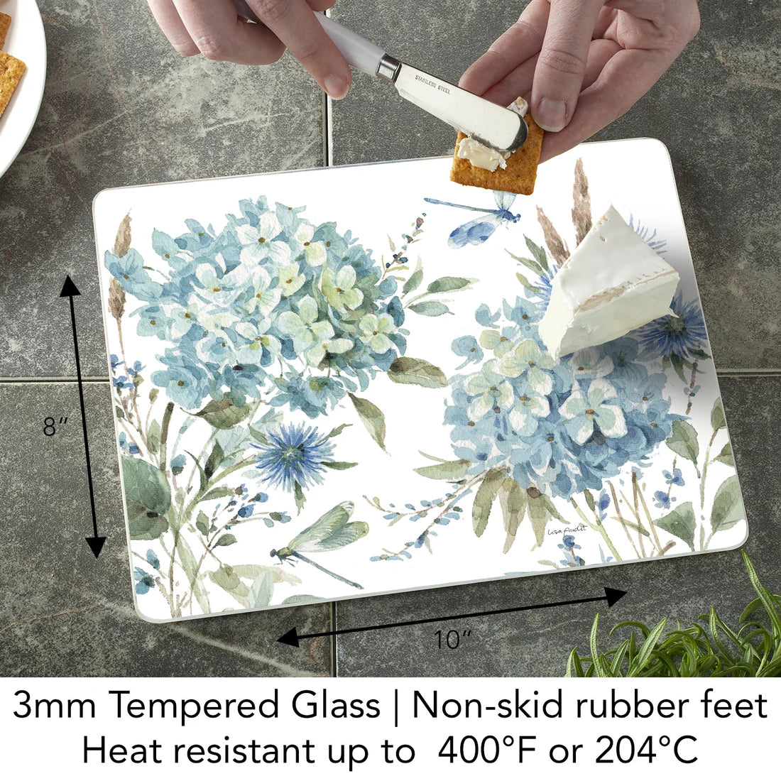 Protectores de encimera de cristal mármol blanco 10" x 8"