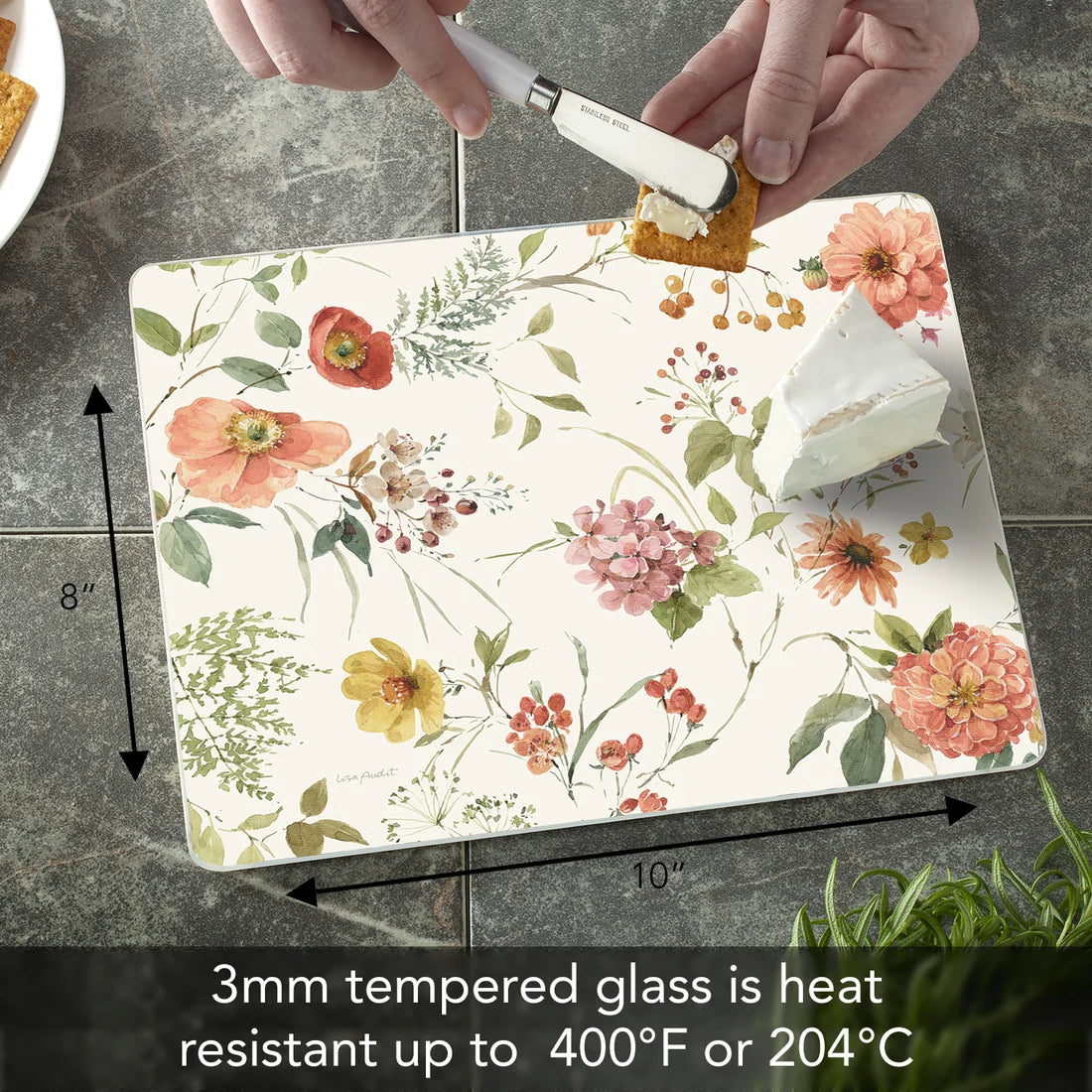 Protectores de encimera de cristal mármol blanco 10" x 8"