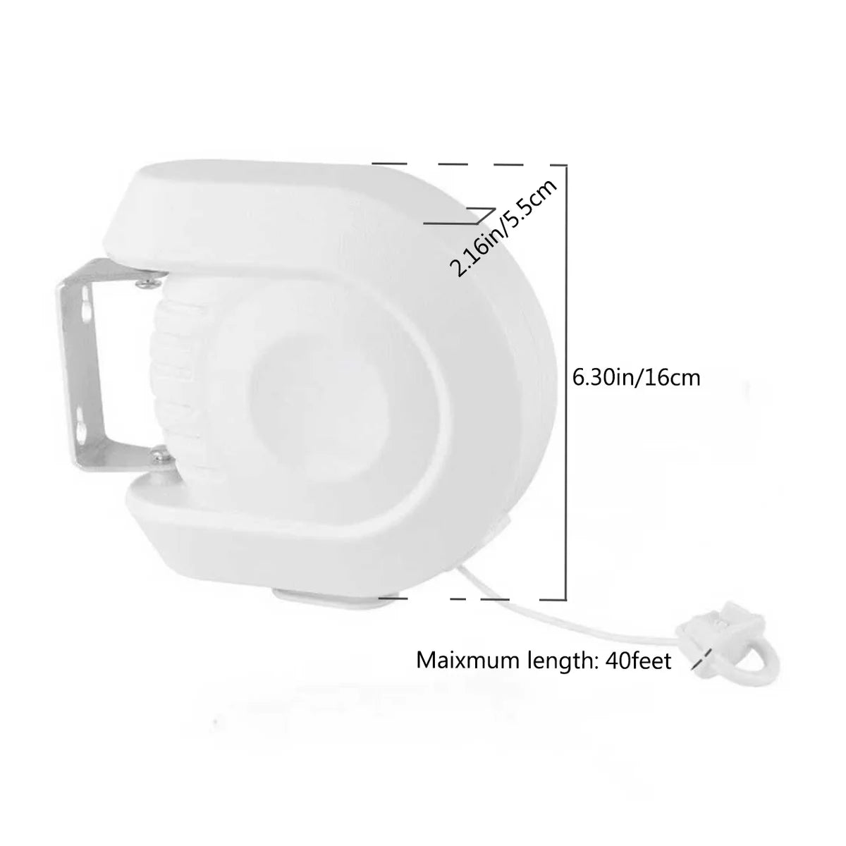 White - 40FT Retractable Clothesline