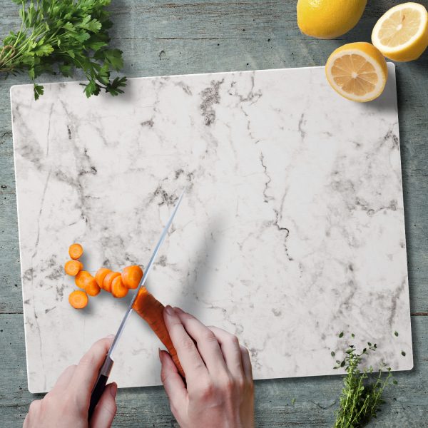 Salvamostrador de Vidrio Mármol Blanco 15" x 12"
