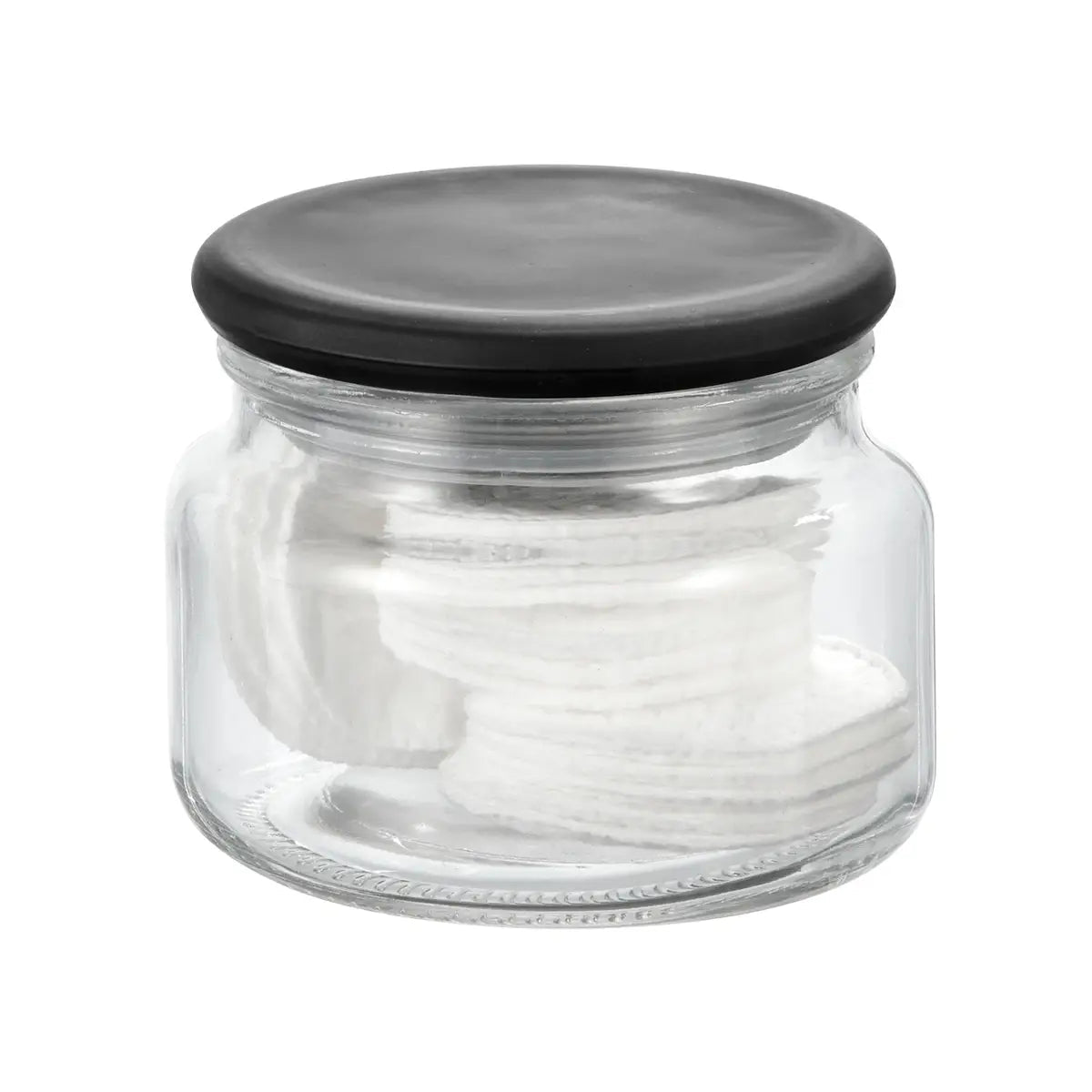 Gracie Glass Jar 280 ML  Clear / Matte Black Glass