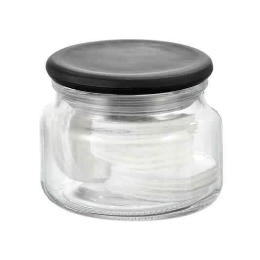 Gracie Glass Jar 280 ML  Clear / Matte Black Glass