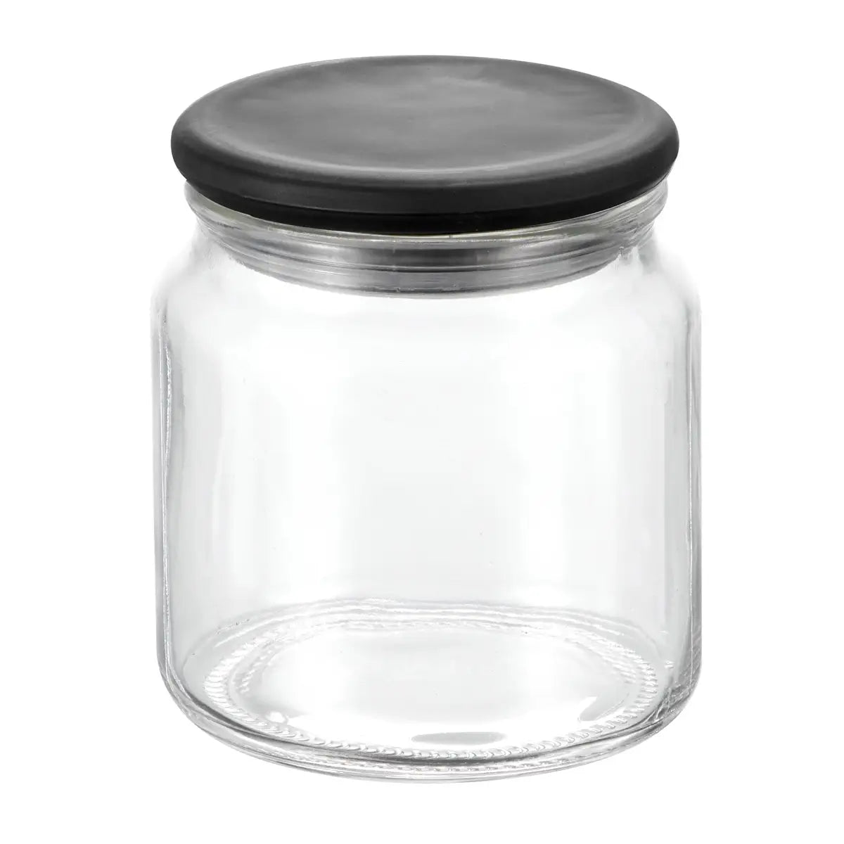 Gracie Glass Jar 480 ML Clear / Matte Black Glass