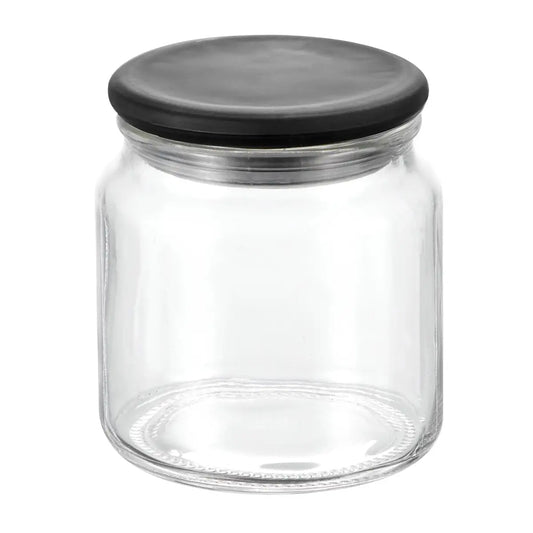 Gracie Glass Jar 480 ML Clear / Matte Black Glass