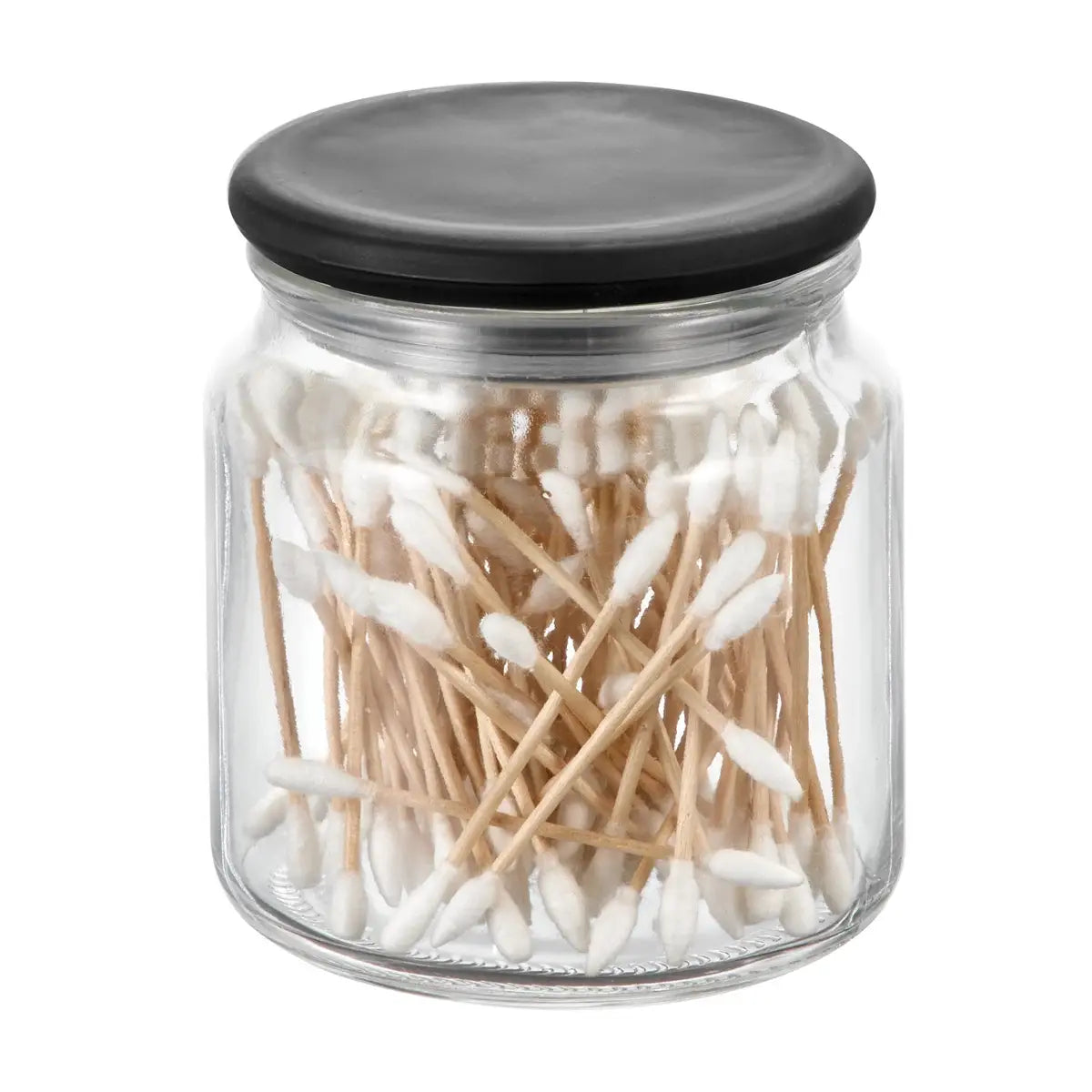 Gracie Glass Jar 480 ML Clear / Matte Black Glass