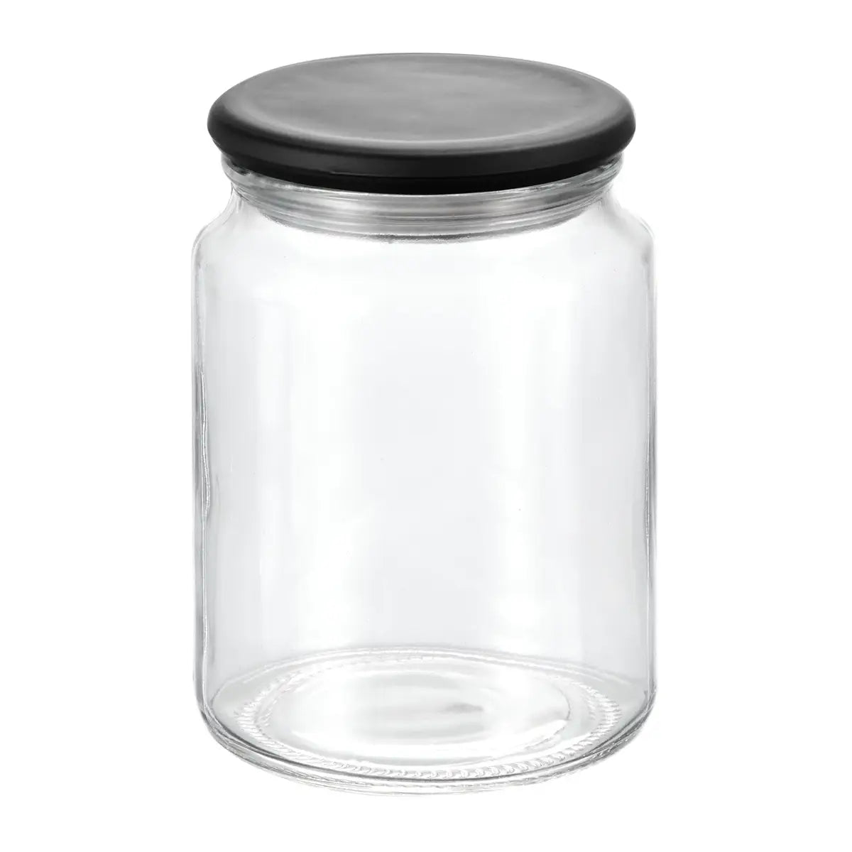 Gracie Glass Jar 700 ML Clear / Matte Black Glass