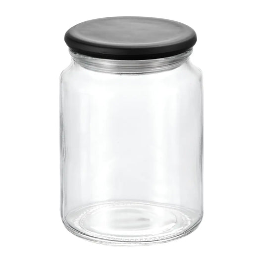 Gracie Glass Jar 700 ML Clear / Matte Black Glass