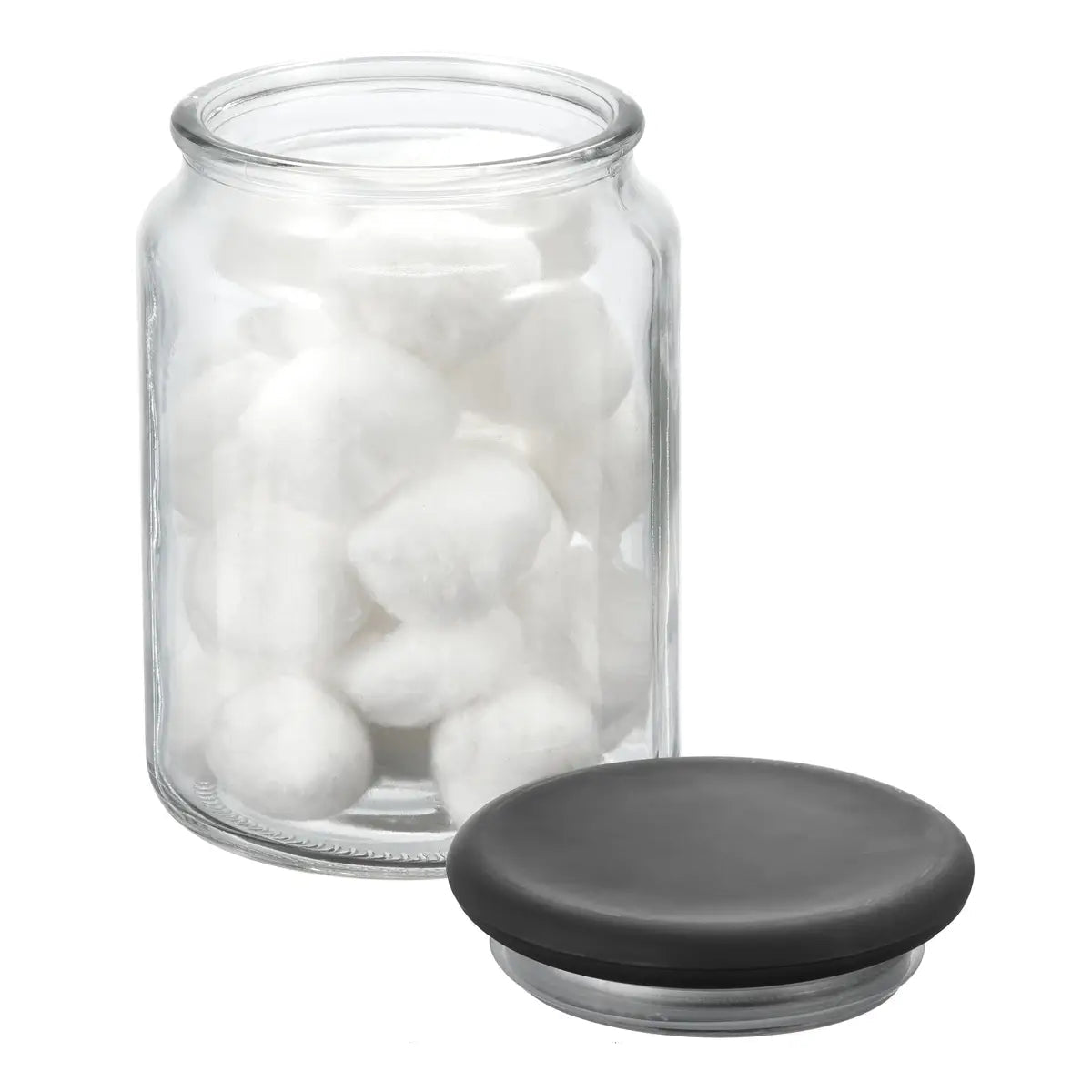 Gracie Glass Jar 700 ML Clear / Matte Black Glass