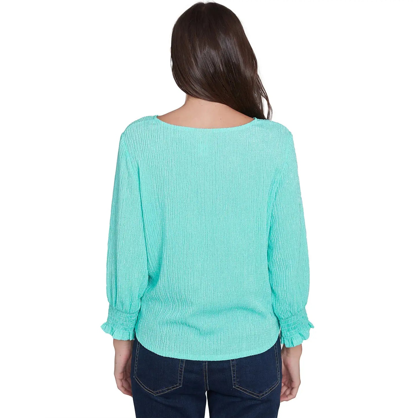 Solid Crinkle Shine Tie Front Top Julep Multi    - Ruby Rd