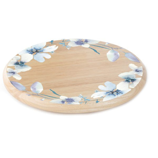 White Floral Wreath – Wood