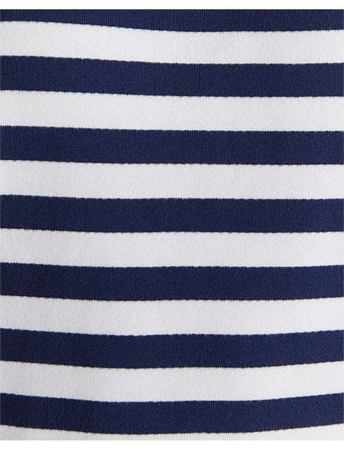 Sweater Ladies Funnel Neck White-Navy