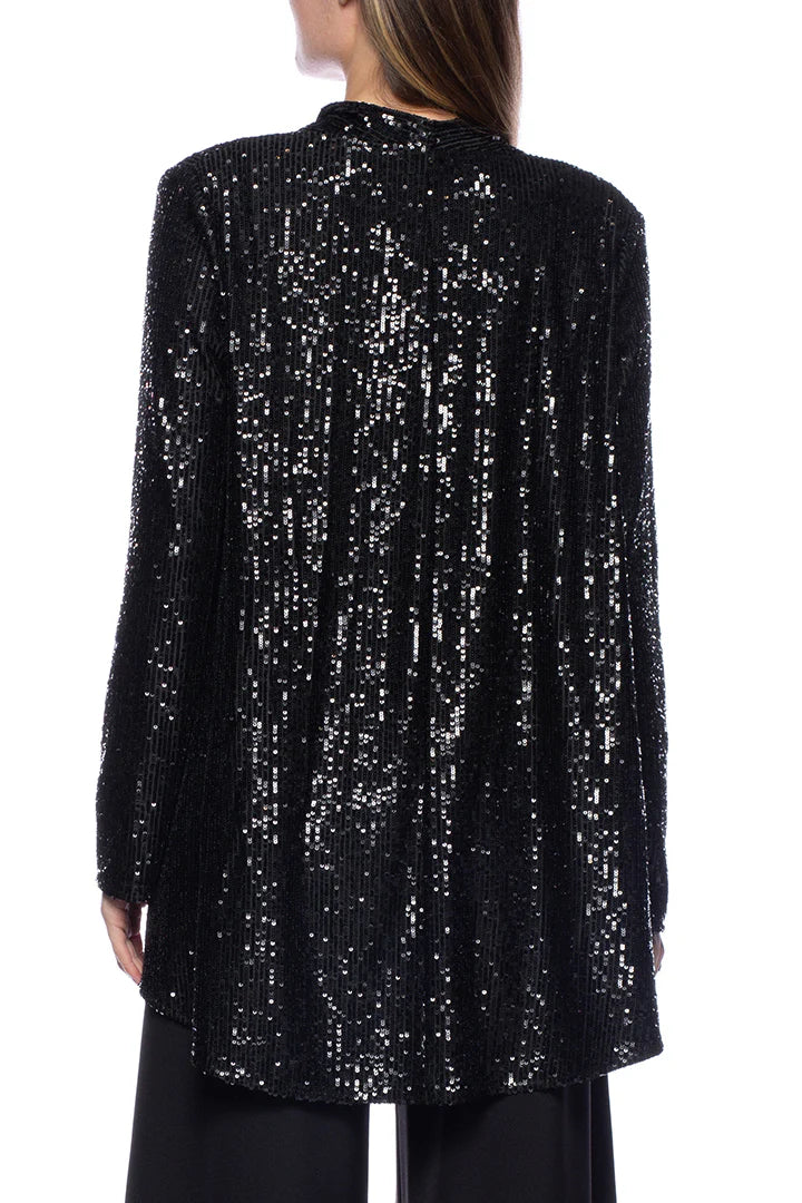 Sequin Tank & Matching Long Sleeve Jacket Black - Marina