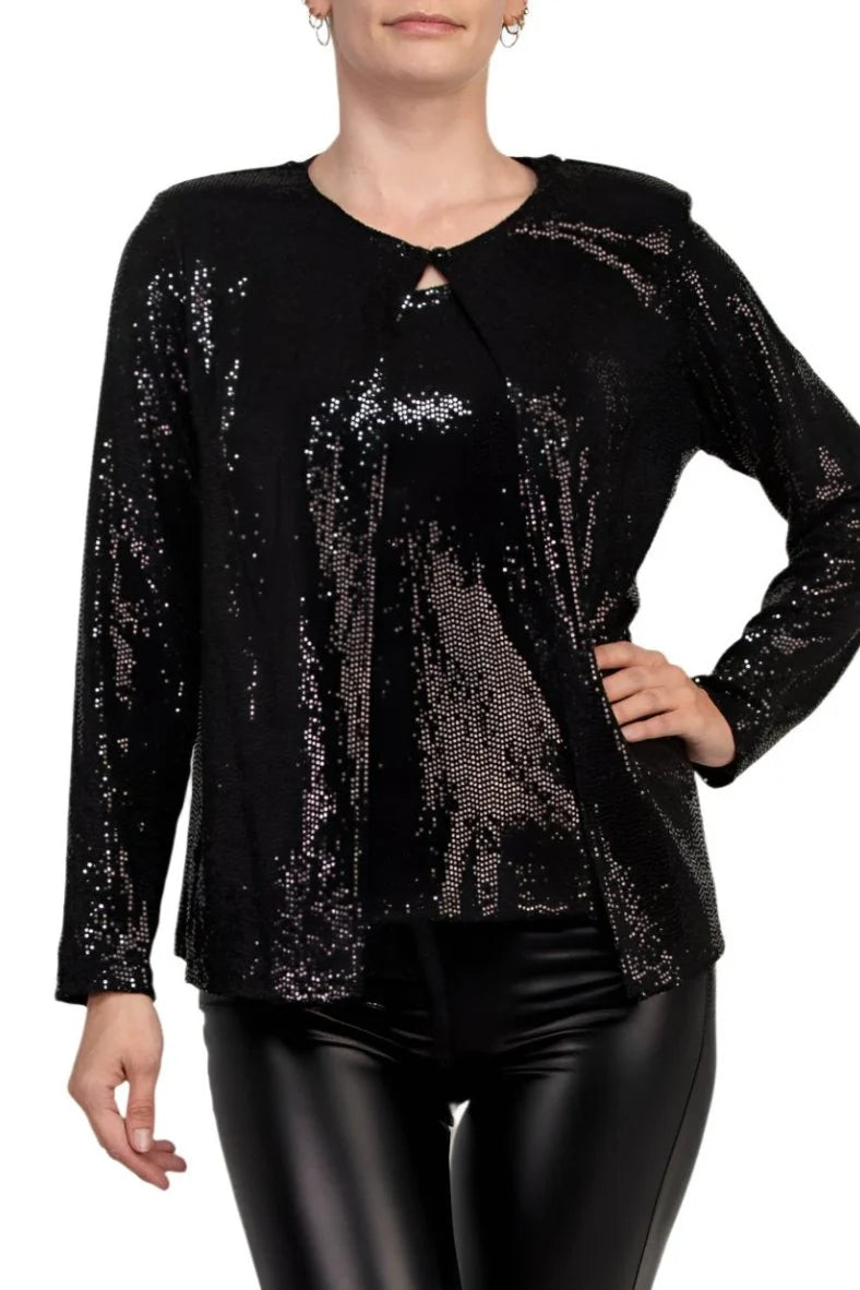 Disco Dot Twin Blouse Set Black - Marina