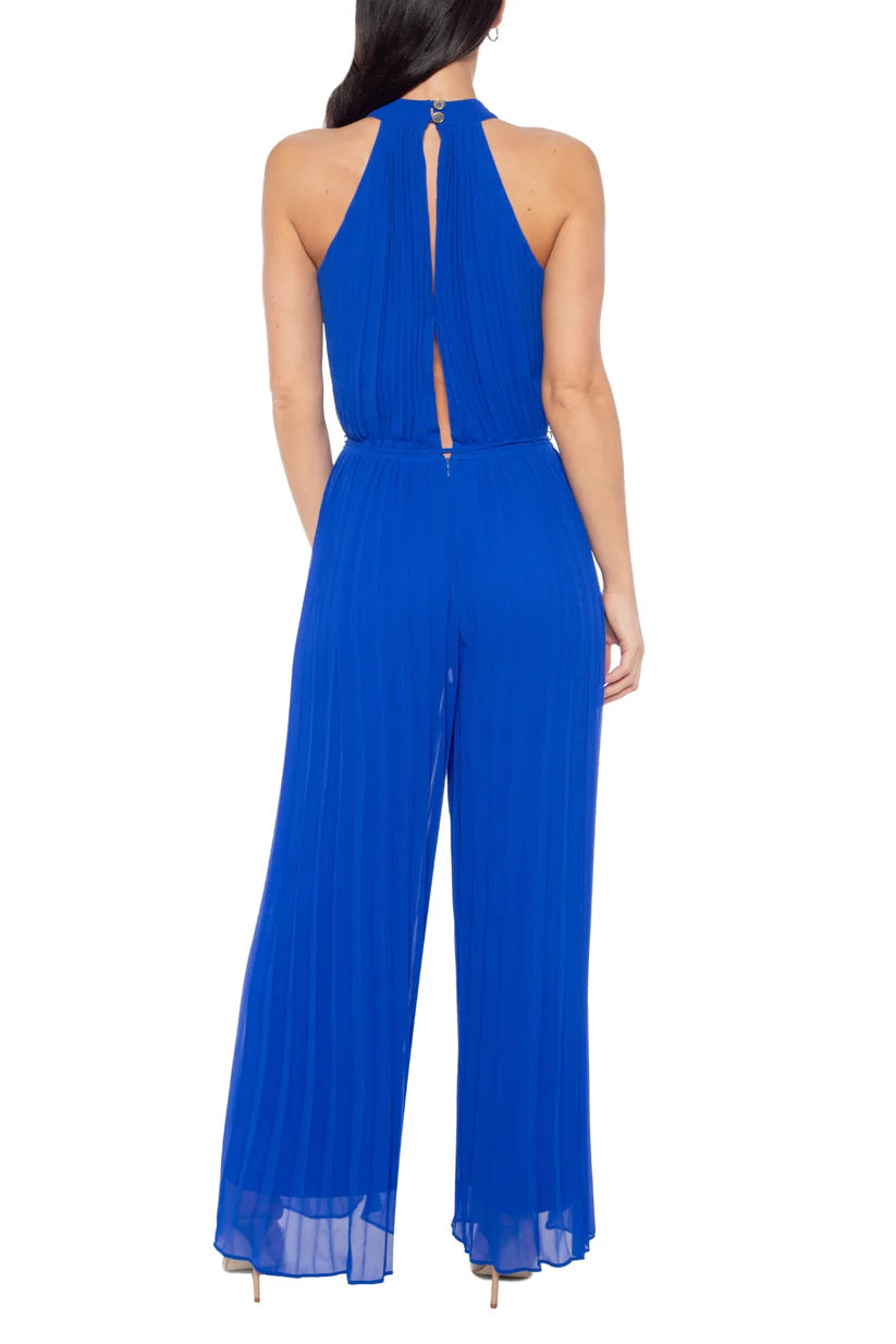 Jumpsuit Crepe Chiffon Mock Royal- Marine