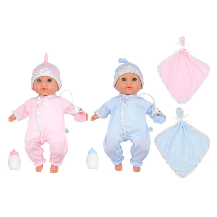 12.5" Twin Nonis Doll Set - Boy & Girl - Soft-Body Dolls with Accessories | Realistic Twins Playset