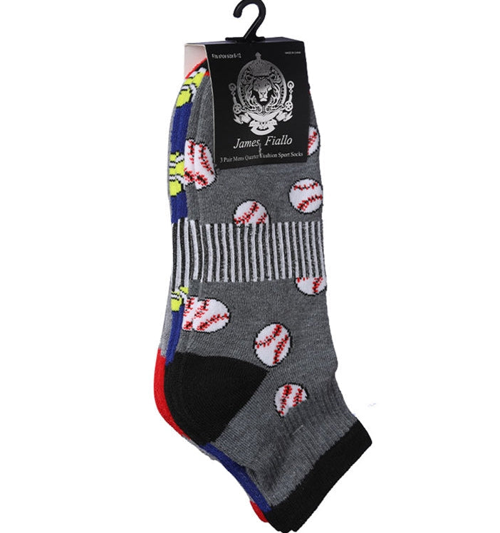 Men's Quarter Cushion Sport Socks 3-Pair