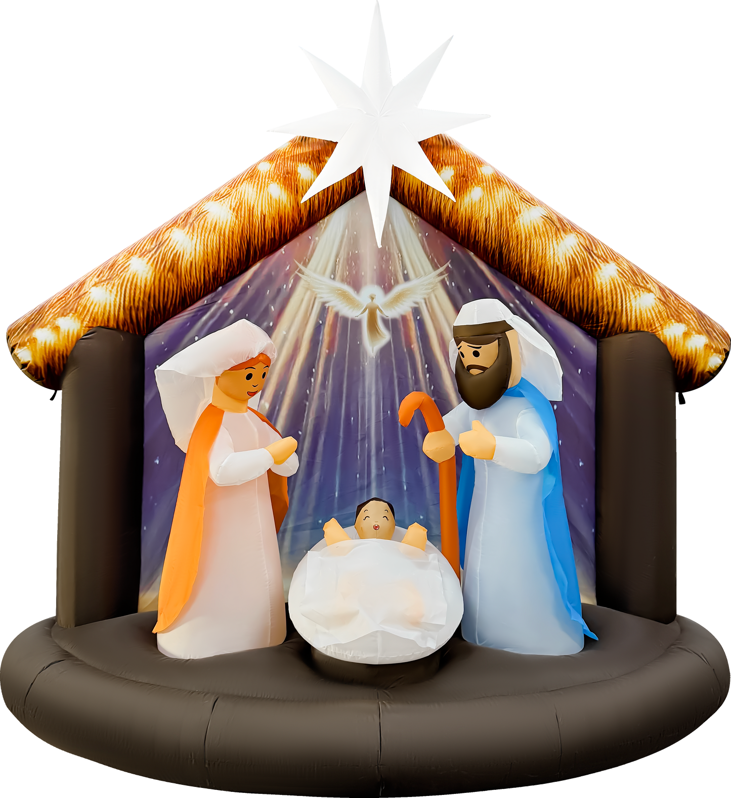 7.4FT Long Inflatable Nativity Scene with Illuminated Star of Bethlehem