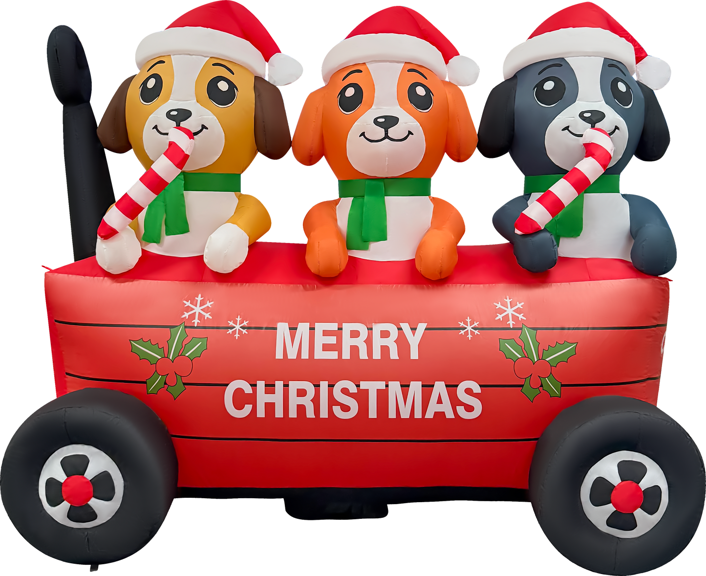 6.4FT Long Inflatable  "Merry Christmas" Decoration with Car and Puppies
